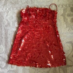 Zara Vibrant Red Sequin Dress